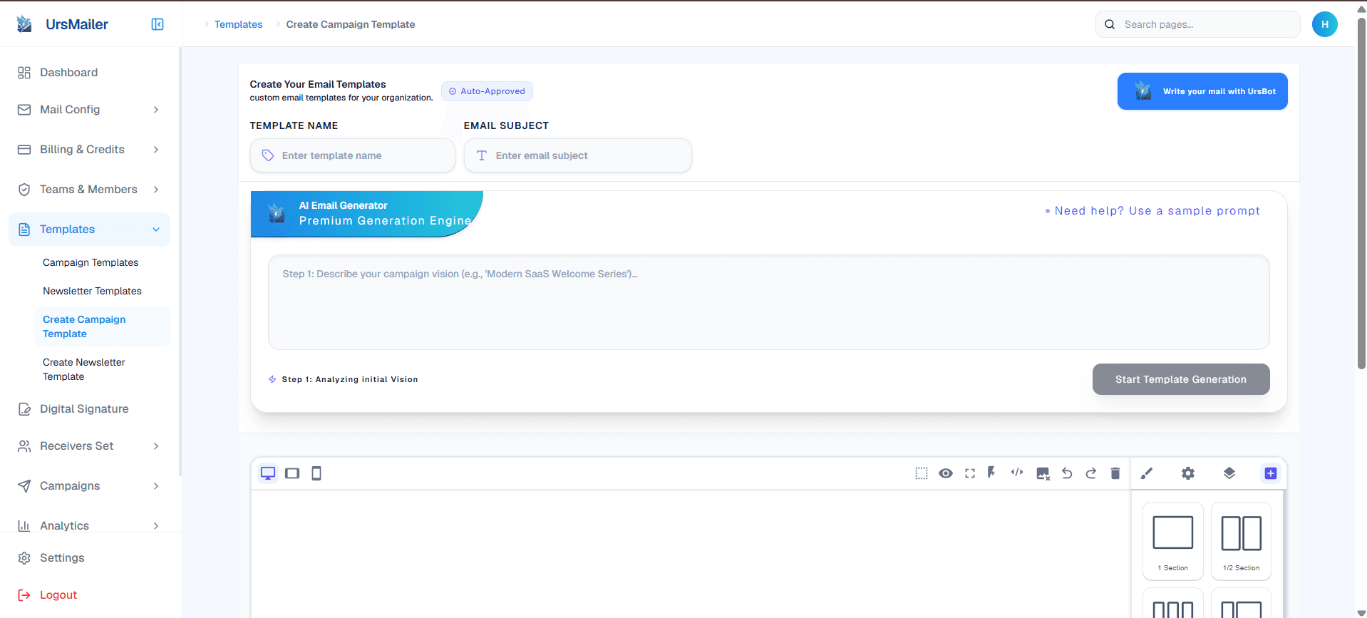 URS Mailer operational environment preview